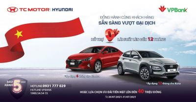 Khuyến mại lãi suất 0% khi mua Hyundai KONA &amp; Elantra
